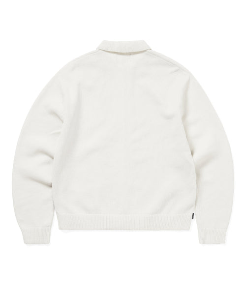 THISISNEVERTHAT THISISNEVERTHAT Argyle Zip Knit Cardigan White
