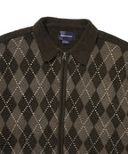 THISISNEVERTHAT THISISNEVERTHAT Argyle Zip Knit Cardigan Brown