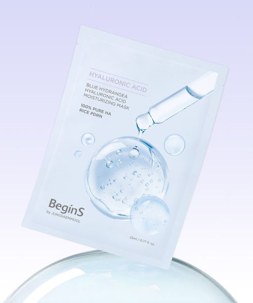 beginsbyjsm Blue Hydrangea Hyaluronic Acid Moisturizing Mask 5 sheets (5ml Hyaluronic Acid Moisturiz