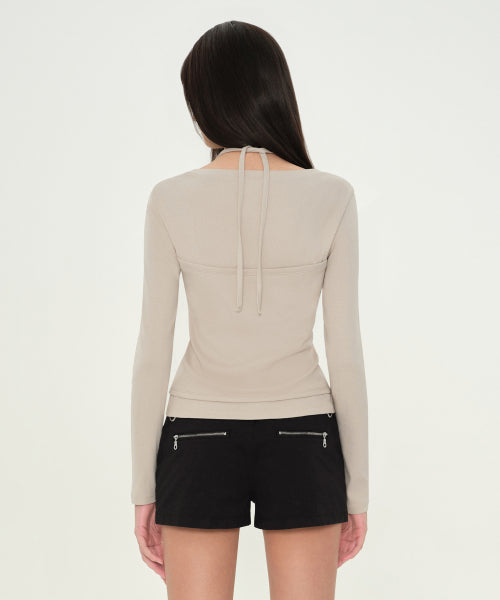 MUSINSA STANDARD WOMAN MUSINSA STANDARD WOMAN Women's T-Shirt Halter String [Mushroom]