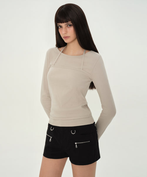 MUSINSA STANDARD WOMAN MUSINSA STANDARD WOMAN Women's T-Shirt Halter String [Mushroom]