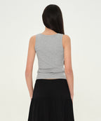 MUSINSA STANDARD WOMAN MUSINSA STANDARD WOMAN Women's Henley Neck Tank Top [Medium Gray]