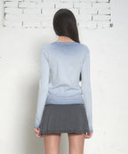MUSINSA STANDARD WOMAN MUSINSA STANDARD WOMAN T-Shirt Slim Crew Neck Long Sleeve [Dusty Blue]