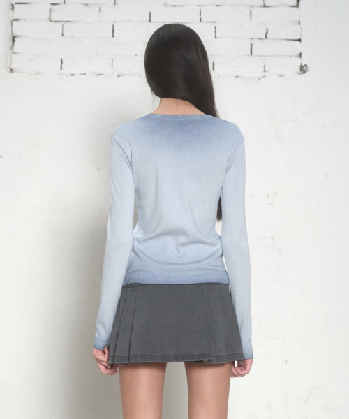 MUSINSA STANDARD WOMAN MUSINSA STANDARD WOMAN T-Shirt Slim Crew Neck Long Sleeve [Dusty Blue]