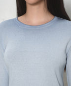 MUSINSA STANDARD WOMAN MUSINSA STANDARD WOMAN T-Shirt Slim Crew Neck Long Sleeve [Dusty Blue]
