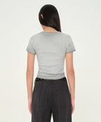 MUSINSA STANDARD WOMAN MUSINSA STANDARD WOMAN Women's Slim Crew Neck T-Shirt (Gray)