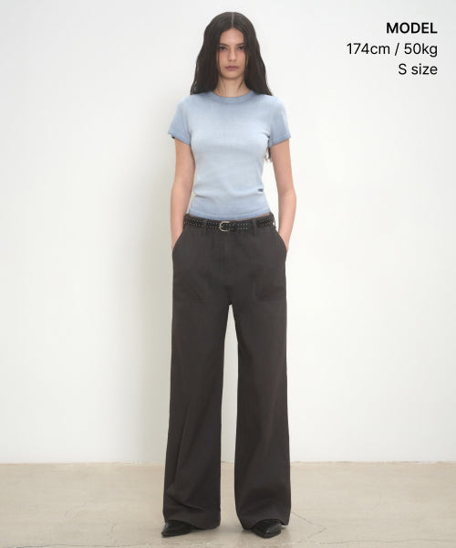 MUSINSA STANDARD WOMAN MUSINSA STANDARD WOMAN T-Shirt Slim Fit [Dusty Blue]