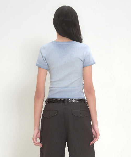 MUSINSA STANDARD WOMAN MUSINSA STANDARD WOMAN T-Shirt Slim Fit [Dusty Blue]