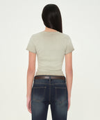 MUSINSA STANDARD WOMAN MUSINSA STANDARD WOMAN Women's Slim Crew Neck T-Shirt (Sage)