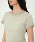 MUSINSA STANDARD WOMAN MUSINSA STANDARD WOMAN Women's Slim Crew Neck T-Shirt (Sage)