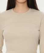 MUSINSA STANDARD WOMAN MUSINSA STANDARD WOMAN T-Shirt Slim Crew Neck Long Sleeve [Dusty Cream]