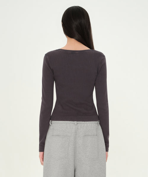 MUSINSA STANDARD WOMAN MUSINSA STANDARD WOMAN T-Shirt Charcoal Gray