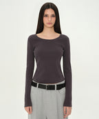 MUSINSA STANDARD WOMAN MUSINSA STANDARD WOMAN T-Shirt Charcoal Gray