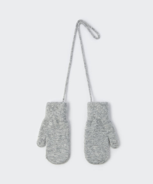 MUSINSA STANDARD WOMAN MUSINSA STANDARD WOMAN Women's String Mitten Knit Gloves [Light Gray]