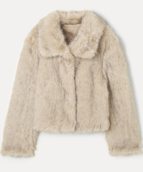 MIXXO MIXXO Short Jacket with Faux Fur