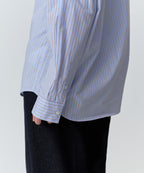 MUSINSA STANDARD WOMAN MUSINSA STANDARD WOMAN Women's Striped Relaxed Poplin Shirt (Sky Blue)