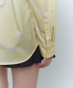 MUSINSA STANDARD WOMAN MUSINSA STANDARD WOMAN Women's Striped Relaxed Poplin Shirt [Lemon]