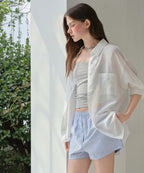 MUSINSA STANDARD WOMAN MUSINSA STANDARD WOMAN Oversized Crinkle Silky Shirt (White)