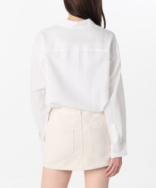 MUSINSA STANDARD WOMAN MUSINSA STANDARD WOMAN Oversized Crinkle Silky Shirt (White)