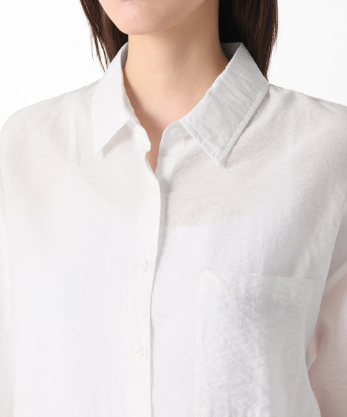 MUSINSA STANDARD WOMAN MUSINSA STANDARD WOMAN Oversized Crinkle Silky Shirt (White)