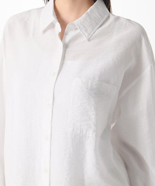 MUSINSA STANDARD WOMAN MUSINSA STANDARD WOMAN Oversized Crinkle Silky Shirt (White)