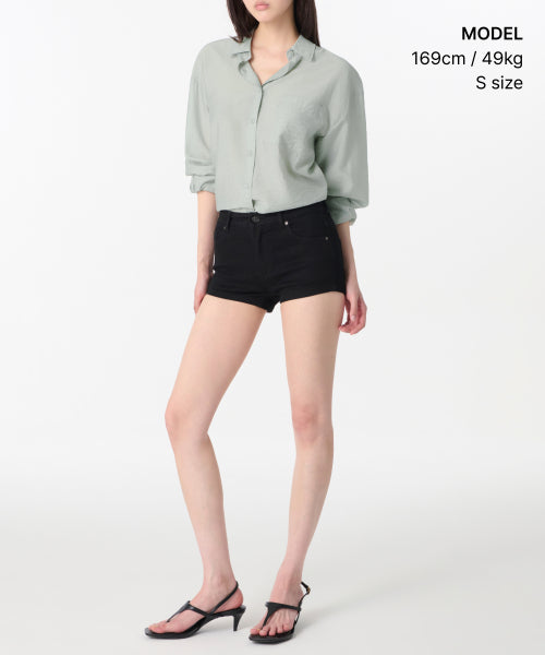 MUSINSA STANDARD WOMAN MUSINSA STANDARD WOMAN Oversized Crinkle Silky Shirt Mint Gray