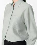 MUSINSA STANDARD WOMAN MUSINSA STANDARD WOMAN Oversized Crinkle Silky Shirt Mint Gray