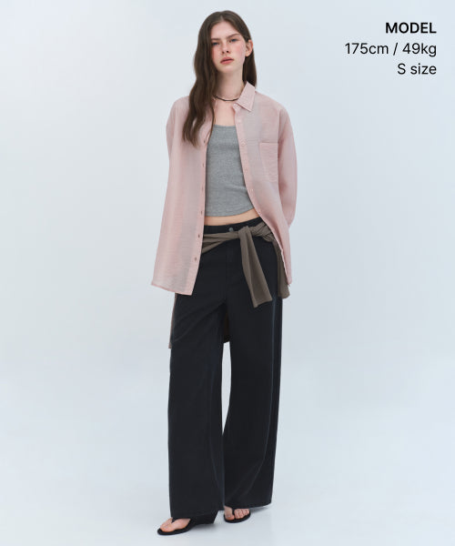 MUSINSA STANDARD WOMAN MUSINSA STANDARD WOMAN Oversized Crinkle Silky Shirt [Indian Pink]