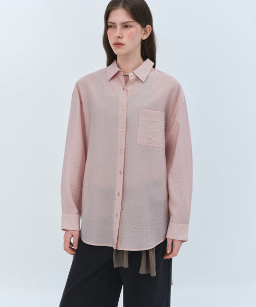 MUSINSA STANDARD WOMAN MUSINSA STANDARD WOMAN Oversized Crinkle Silky Shirt [Indian Pink]