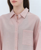 MUSINSA STANDARD WOMAN MUSINSA STANDARD WOMAN Oversized Crinkle Silky Shirt [Indian Pink]