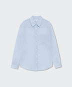 MUSINSA STANDARD WOMAN MUSINSA STANDARD WOMAN Women's Relaxed Striped Sheer Shirt (Sky Blue)