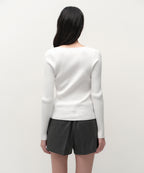 MUSINSA STANDARD WOMAN MUSINSA STANDARD WOMAN Women's Wide Ribbed Slim V Neck Knit [Ivory]