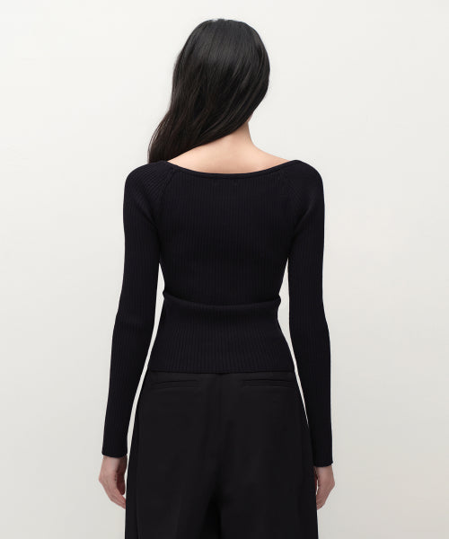 MUSINSA STANDARD WOMAN MUSINSA STANDARD WOMAN Women's Wide Ribbed Slim Off Shoulder Knit Black