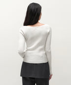 MUSINSA STANDARD WOMAN MUSINSA STANDARD WOMAN Women's Wide Ribbed Slim Off Shoulder Knit [Ivory]