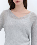 MUSINSA STANDARD WOMAN MUSINSA STANDARD WOMAN Women's Knitwear V-Neck Sheer Knit (Size S)