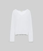 MUSINSA STANDARD WOMAN MUSINSA STANDARD WOMAN Women's Knitwear V-Neck Sheer Knit [White]