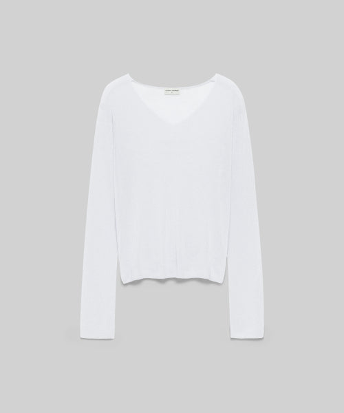 MUSINSA STANDARD WOMAN MUSINSA STANDARD WOMAN Women's Knitwear V-Neck Sheer Knit [White]