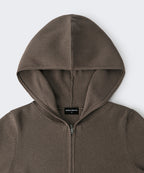MUSINSA STANDARD WOMAN MUSINSA STANDARD WOMAN Women's Knit Zip-up Slim Hooded (Taupe)