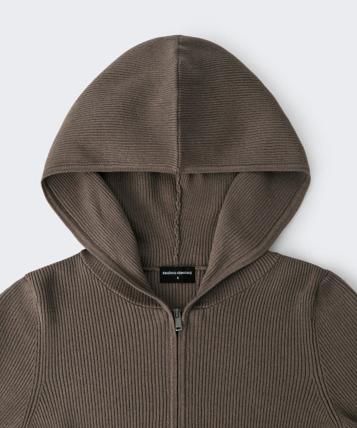 MUSINSA STANDARD WOMAN MUSINSA STANDARD WOMAN Women's Knit Zip-up Slim Hooded (Taupe)