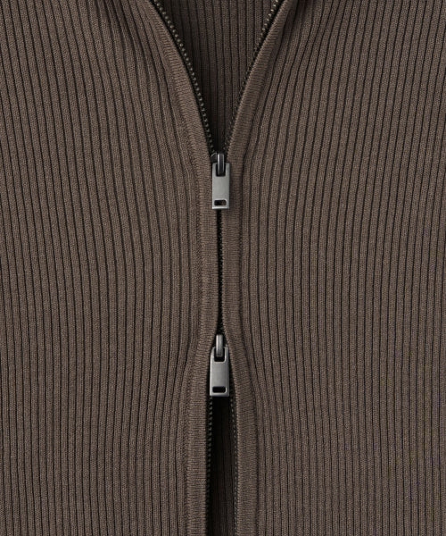 MUSINSA STANDARD WOMAN MUSINSA STANDARD WOMAN Women's Knit Zip-up Slim Hooded (Taupe)