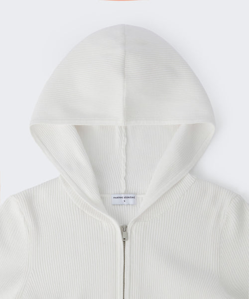 MUSINSA STANDARD WOMAN MUSINSA STANDARD WOMAN Women's Knit Zip-up Slim Hooded (Ivory)