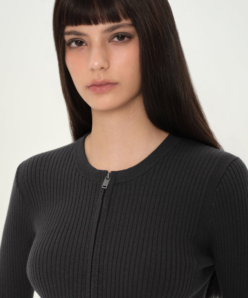 MUSINSA STANDARD WOMAN MUSINSA STANDARD WOMAN Women's Knit Zip-up [Dark Gray] (Size)
