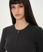 MUSINSA STANDARD WOMAN MUSINSA STANDARD WOMAN Women's Knit Zip-up [Dark Gray] (Size)