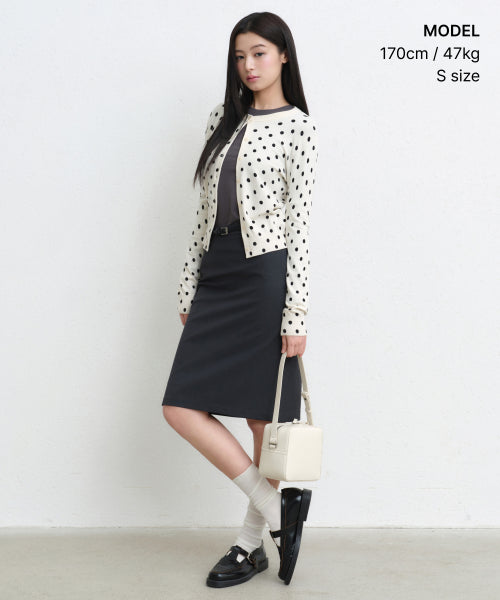 MUSINSA STANDARD WOMAN MUSINSA STANDARD WOMAN Women's Polka Dot Round Neck Cardigan [Size]