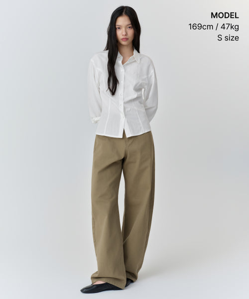 MUSINSA STANDARD WOMAN MUSINSA STANDARD WOMAN Women's RN Cinched Shirt (White)