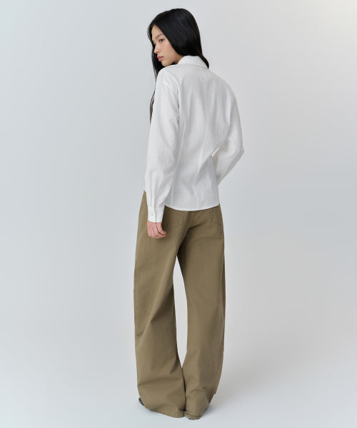 MUSINSA STANDARD WOMAN MUSINSA STANDARD WOMAN Women's RN Cinched Shirt (White)
