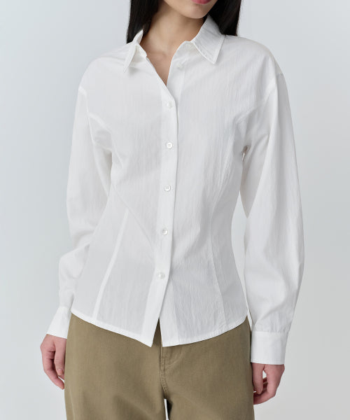 MUSINSA STANDARD WOMAN MUSINSA STANDARD WOMAN Women's RN Cinched Shirt (White)
