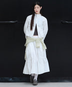 MUSINSA STANDARD WOMAN MUSINSA STANDARD WOMAN Women's Nylon Ruched Long Skirt [White]