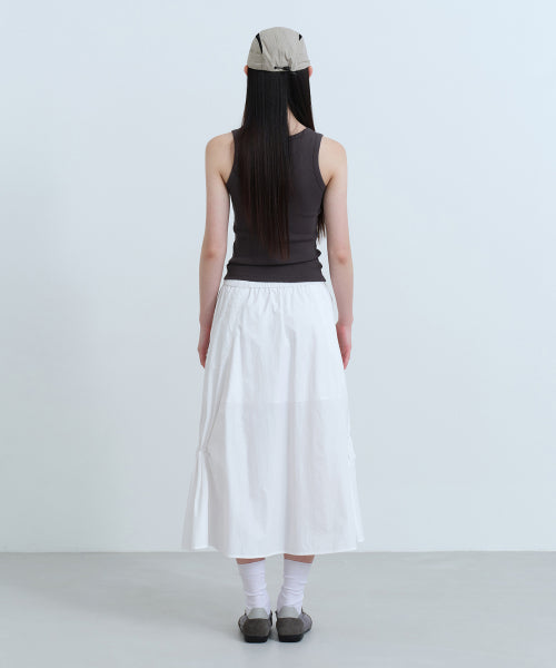 MUSINSA STANDARD WOMAN MUSINSA STANDARD WOMAN Women's Nylon Ruched Long Skirt [White]