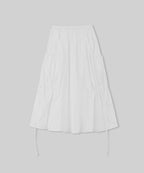 MUSINSA STANDARD WOMAN MUSINSA STANDARD WOMAN Women's Nylon Ruched Long Skirt [White]